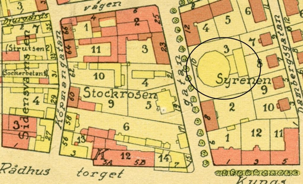 Del ur Dales karta 1938 där Bygget syns som en stor cirkel.